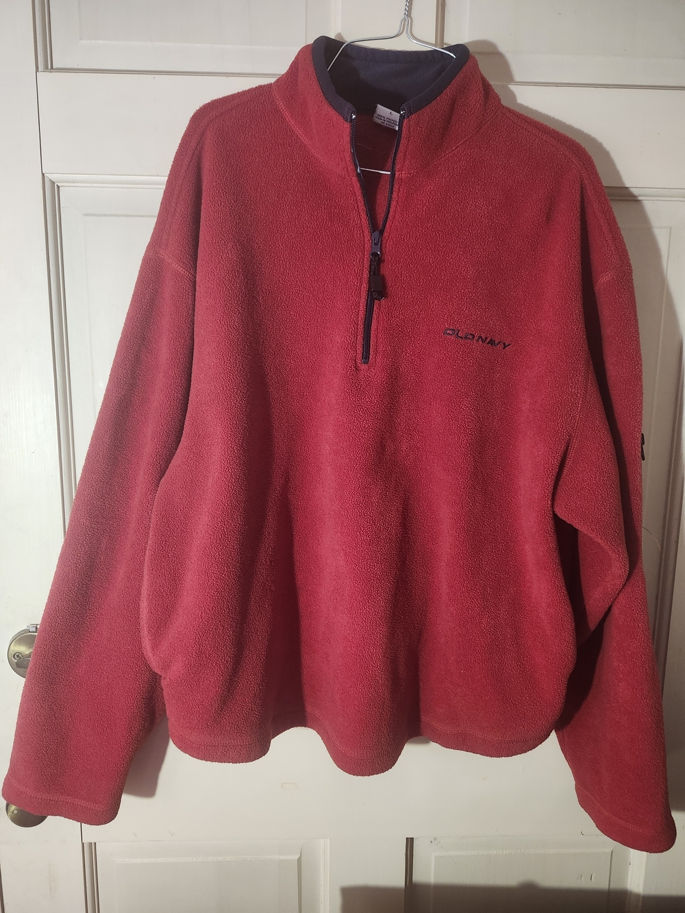 Old Navy Red Zip-Up Fleece Pullover - Men's